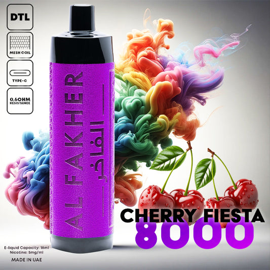 AL Fakher Crown Bar 8000 Puffs Cherry Fiesta Liquid