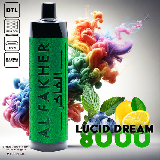 Al Fakher Crown Bar Vape 8000 Puffs Lucid Dream Liquid