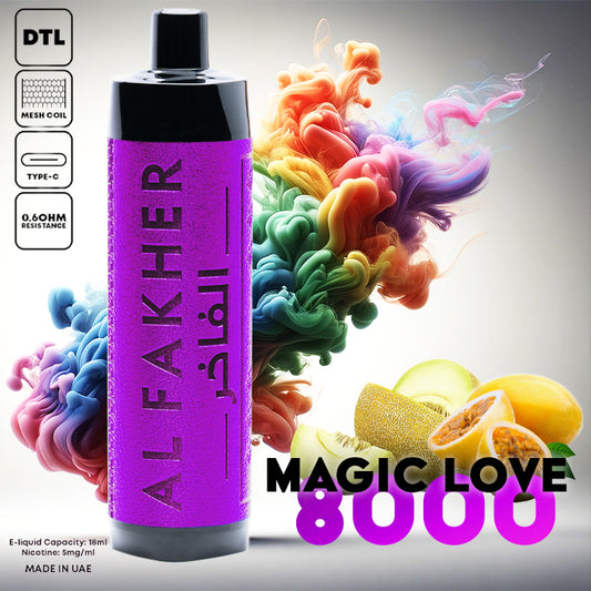 Al Fakher Crown Bar Vape 8000 Puffs Magic Love Liquid