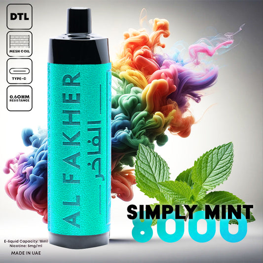 Al Fakher Vape 8000 Puffs Simply Mint Liquid