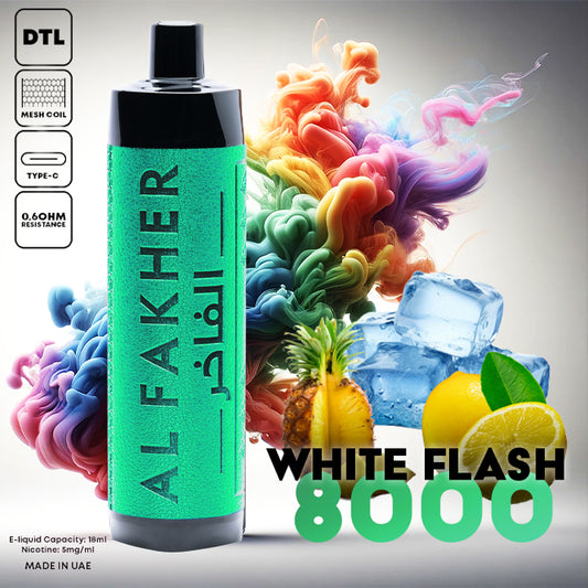 Al Fakher Crown Bar Vape 8000 Puffs White Flash Liquid