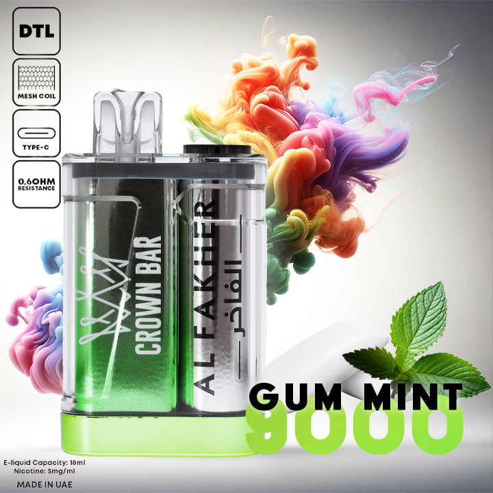 alfakher-crownbar-9000-gum-mint | Al Fakher - Crown Bar DE